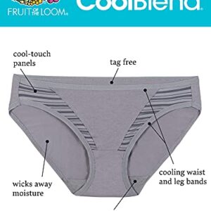 Fruit Of The Loom Women's Underwear Moisture Wicking Coolblend Panties, Hi-Cut - Fashion Assorted, X-Large (8)