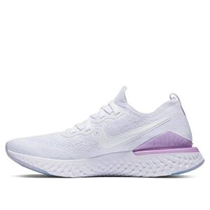 nike epic react flyknit 2 women's running shoe white/white-pink foam 10.0