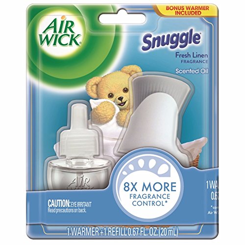 Air Wick Scented Oil Air Freshener Starter Kit, Snuggle Fresh Linen, 1 Count (Pack of 4)