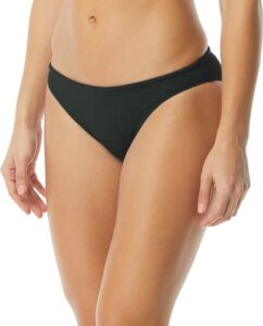 tyr women's lula classic bikini bottom for swimming, beach, and workout, black, large