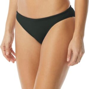 TYR Women's Lula Classic Bikini Bottom for Swimming, Beach, and Workout, Black, Large