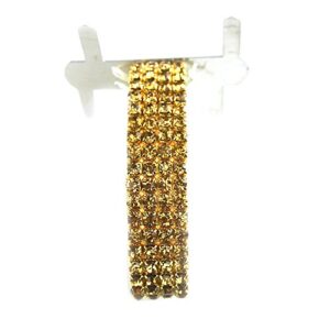 corsage wristlet with rhinestone band, 1-pack (gold)