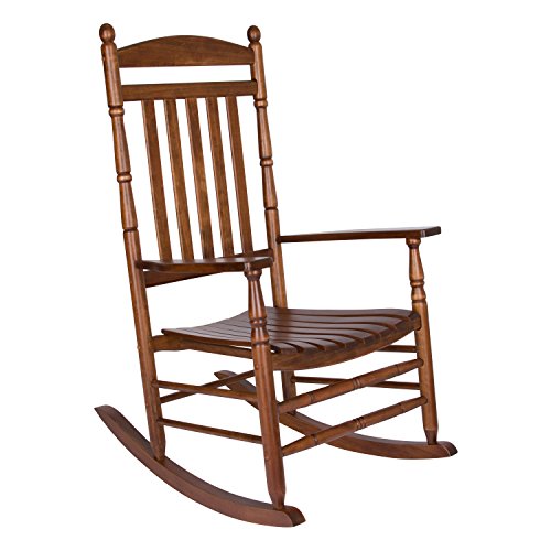 Shine Company Inc. 4333OA Rhode Island, Outdoor Rocker, Front Porch Rocking Chair, Oak