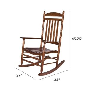 Shine Company Inc. 4333OA Rhode Island, Outdoor Rocker, Front Porch Rocking Chair, Oak