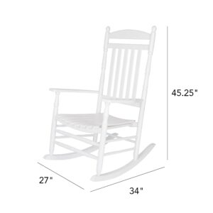 Shine Company Inc. 4333WT Rhode Island, Outdoor Rocker, Front Porch Rocking Chair, White