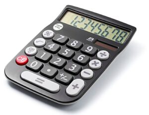 8 digit dual powered desktop calculator, lcd display, black- by office + style