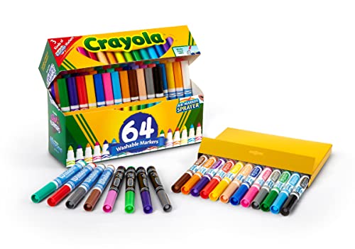 Crayola Washable Marker Set, School Supplies, Gel, Window, Broad Line Markers, 64ct