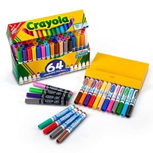 Crayola Washable Marker Set, School Supplies, Gel, Window, Broad Line Markers, 64ct