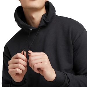 Hanes Men's Pullover EcoSmart Hooded Sweatshirt, Black, Medium