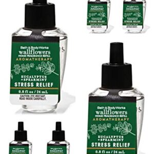 Bath & Body Works Eucalyptus Spearmint 6-Pack Wallflowers Sampler, 0.8 fl oz / 24 mL Each