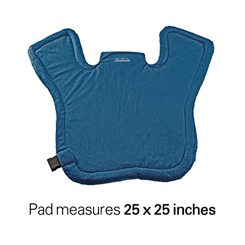 Sunbeam Heating Pad for Neck & Shoulder Pain Relief, XL Renue, 4 Heat Settings with Auto-Off, Blue, 25-Inch x 25-Inch, Sapphire