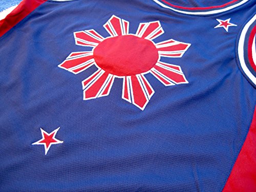 Soljer Blue Red Filipino Basketball Jersey Tank Top Philippines Pinoy Pride (Large)