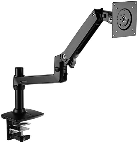 Amazon Basics Single Monitor Stand, Lift Engine Arm Mount, Black