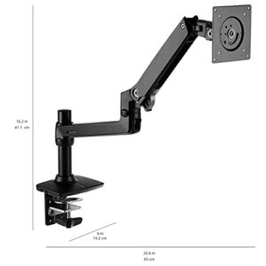 Amazon Basics Single Monitor Stand, Lift Engine Arm Mount, Black