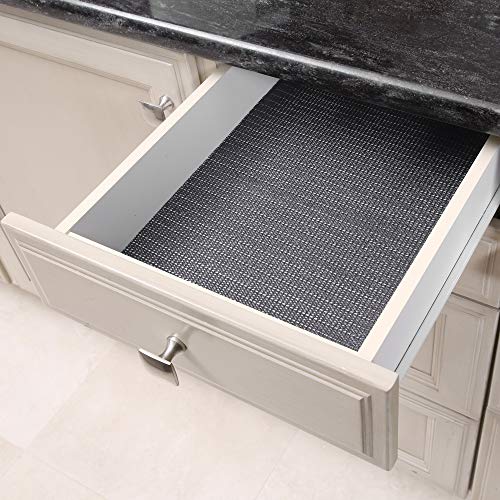 Smart Design Original Grip Shelf Liner - 12 Inch x 5 Feet - Non Adhesive, Strong Grip Bottom, Easy Clean Kitchen Drawer, Cabinet, Cupboard Dresser Protector Cover, Non Slip Rubber Mat - Black