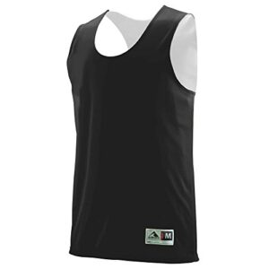 augusta sportswear mens augusta reversible wicking tank sleeveless, black/white, large us