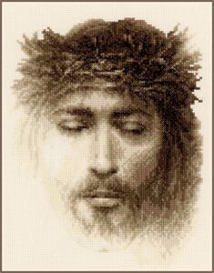 vervaco counted cross stitch kit jesus 7.6" x 9.6"