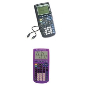 texas instruments ti-83 plus graphing calculator with guerrilla silicone case (purple)