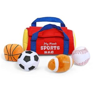 GUND Baby My First Sports Bag Stuffed Plush Playset, 5 Piece, 8"