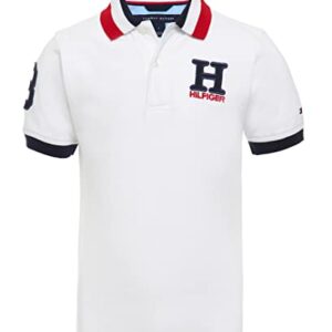 Tommy Hilfiger Boys' Short Sleeve Matt Polo Shirt, White, 8-10