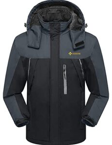 gemyse men's mountain waterproof ski snow jacket winter windproof rain jacket (black,medium)