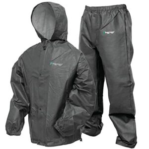 frogg toggs men's men's pro lite rain suit, carbon black, medium-large us