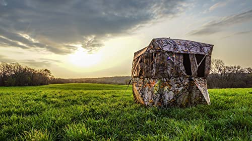 Muddy Hunting Outdoors Water Resistant Black Backed 3-Person Easy Set Up VS360 Ground Blind - Epic Camo