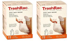 trashrac 5 gal. trash bags handle tie - 72 count (pack of 2)