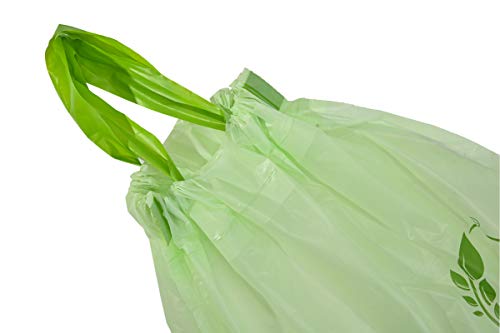 UNNI 100% Compostable Drawstring Bags, 13 Gallon, 49.2 Liter, 30 Count, Heavy Duty 1 Mils, Tall Kitchen Food Scrap Waste Bags, ASTM D6400, EN 13432, US BPI & OK Compost Home Certified, San Francisco