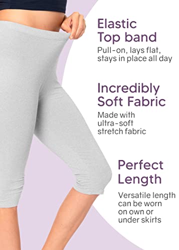 STRETCH IS COMFORT Women's Knee Length Leggings Black Large