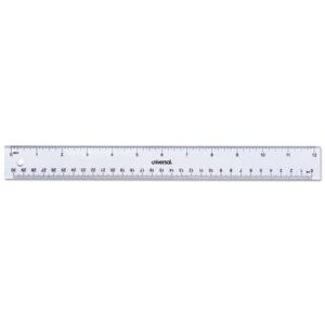 universal unv59022 12 in. plastic standard/metric ruler - clear