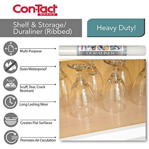 Con-Tact Brand Duraliner Shelf Liner, Non-Adhesive and Multi-Use Drawer Liner, Made of Vinyl, Waterproof Liner, 24" x 10', Diamond Clear