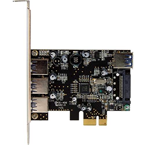 StarTech.com 4 Port PCI Express USB 3.0 Card - 3 External and 1 Internal - Native OS Support in Windows 8 and 7 - Standard and Low-Profile (PEXUSB3S42)