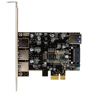 StarTech.com 4 Port PCI Express USB 3.0 Card - 3 External and 1 Internal - Native OS Support in Windows 8 and 7 - Standard and Low-Profile (PEXUSB3S42)