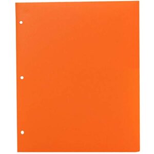 JAM PAPER Heavy Duty Plastic 3 Hole Punch Pocket Folders - Extra Tough School Folders - Assorted Fashion Colors - 6/Pack