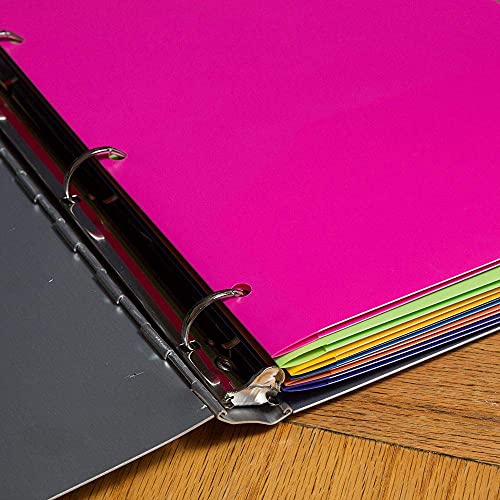 JAM PAPER Heavy Duty Plastic 3 Hole Punch Pocket Folders - Extra Tough School Folders - Assorted Fashion Colors - 6/Pack