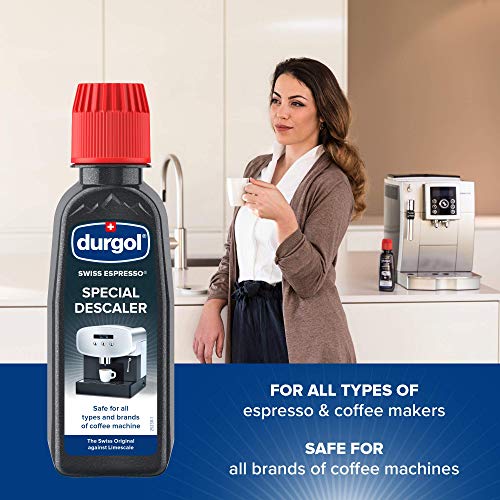 Durgol Swiss Espresso, Descaler and Decalcifier for All Brands of Espresso Machines and Coffee Makers, 4.2 Fluid Ounces (Pack of 4)