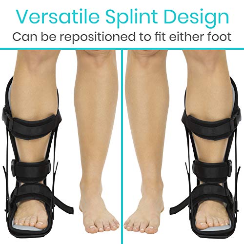 Vive Hard Plantar Fasciitis Night Splint and Trigger Point Spike - Stabilizer Brace Relieves Inflammation - Foot Support Boot Features Adjustable Hook and Loop Straps for Achilles Pain Relief