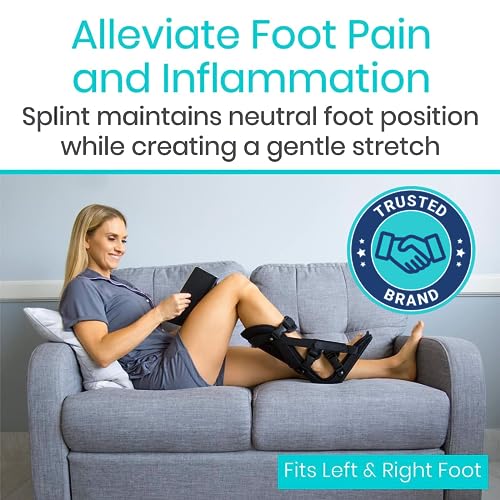 Vive Hard Plantar Fasciitis Night Splint and Trigger Point Spike - Stabilizer Brace Relieves Inflammation - Foot Support Boot Features Adjustable Hook and Loop Straps for Achilles Pain Relief