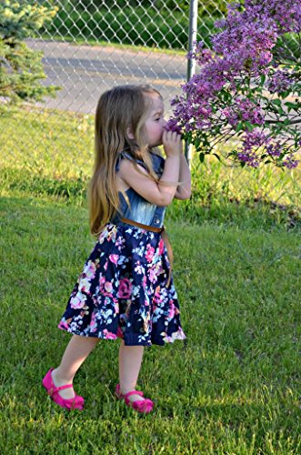 YJ.GWL Girls Dresses, Denim Tops Flower Girl Dress, Princess Dresses for Girls, Girls Spring Summer Dress Casual Outfits, Party Dresses Fashion Clothes for Girls 8-10 Years