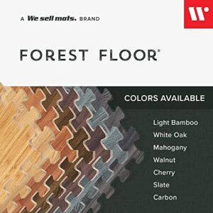 FOREST FLOOR Thick Printed Foam Tiles, Premium Wood Grain Interlocking Foam Floor Mats, Anti-Fatigue Flooring, 3/8" Thick, Light Bamboo, 24 Square Feet (6 Tiles)