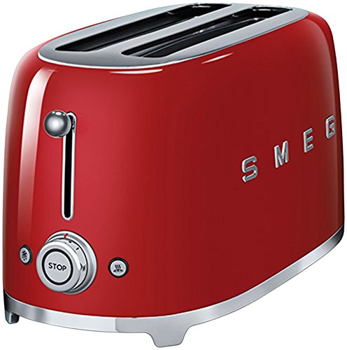 SMEG TSF02RDUS 50's Retro Style 4 Slice Toaster, Red