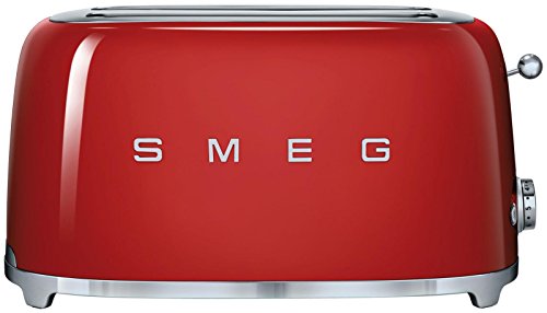 SMEG TSF02RDUS 50's Retro Style 4 Slice Toaster, Red
