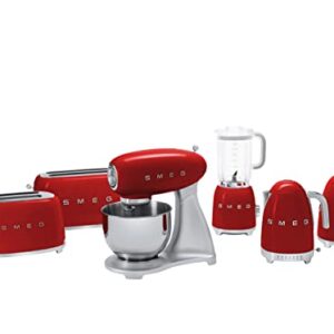 Smeg Red 2 Slick 2 Slice Toaster, Medium