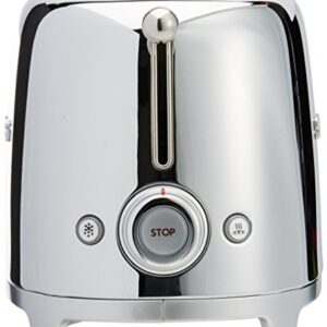 Smeg TSF01SSUS 50's Retro Style Aesthetic 2 Slice Toaster, Chrome