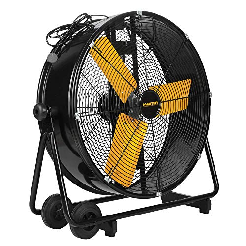 MASTER 24 Inch Industrial High Velocity Barrel Fan - Direct Drive, All-Metal Construction with Steel-Coated Safety Grill, 2 Speed Settings, Tiltable (MAC-24DCT)