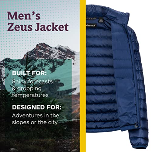 MARMOT Men's Zeus Jacket | Warm and Lightweight Jacket for Men, Ideal for Winter, Skiing, Camping, and City Style, Arctic Navy, Large