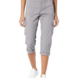 Lee Missy Women's Relaxed Fit Austyn Knit Waist Cargo Capri Pant, Frost Gray, 14