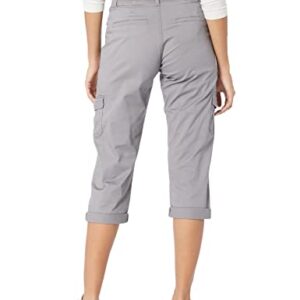 Lee Missy Women's Relaxed Fit Austyn Knit Waist Cargo Capri Pant, Frost Gray, 14