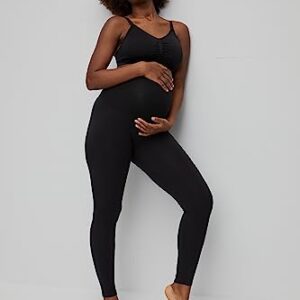 Motherhood Maternity Women's Maternity Essential Stretch Full Length Secret Fit Belly Leggings, Black, Small